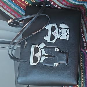 Karl Lagerfeld Paris black zipper tote.